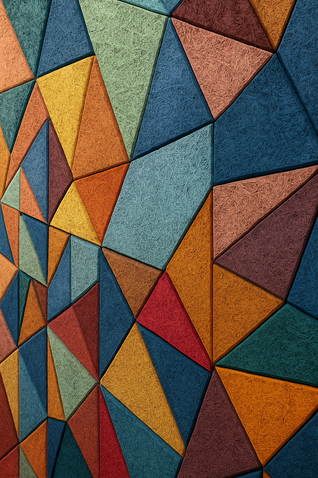 Modern acoustic wall panel with layered geometric design