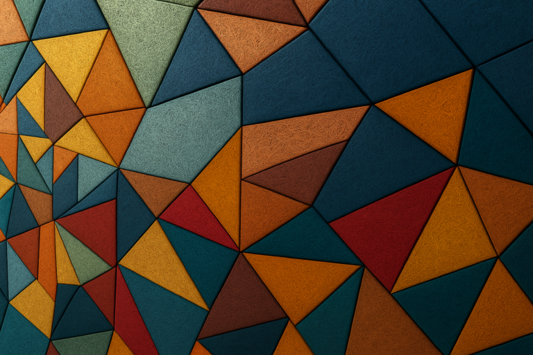 Modern acoustic wall panel with layered geometric design