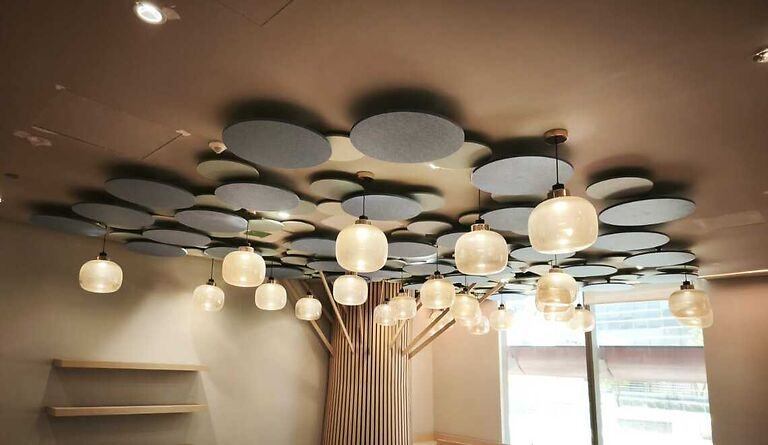 Fire-Resistant Diagonal Squares Wood Wool Acoustic Panels for Modern Ceilings