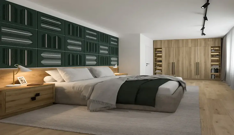 Stripe PET Felt Acoustic Panels for Modern Bedroom Soundproofing