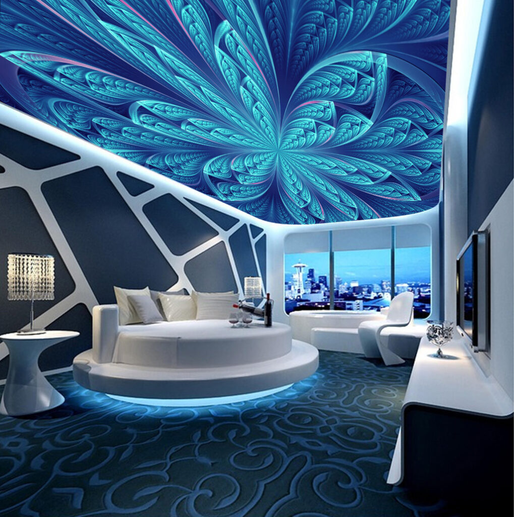 سقف فرنسي ثلاثي الأبعاد بتصميم فخم من بصمة الأندلس