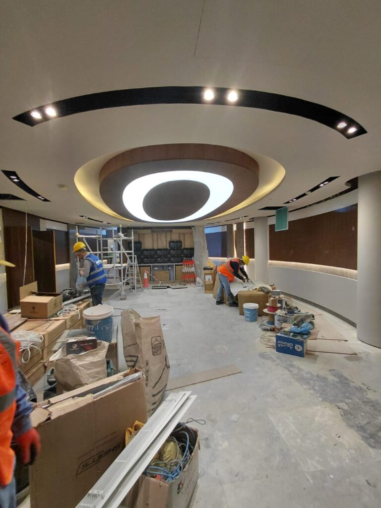 stretch fabric ceiling lighting