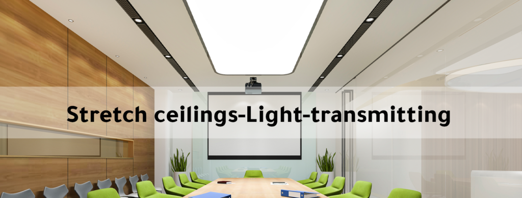 Light-transmitting stretch ceiling with modern linear design – ideal for natural illumination in interior spaces