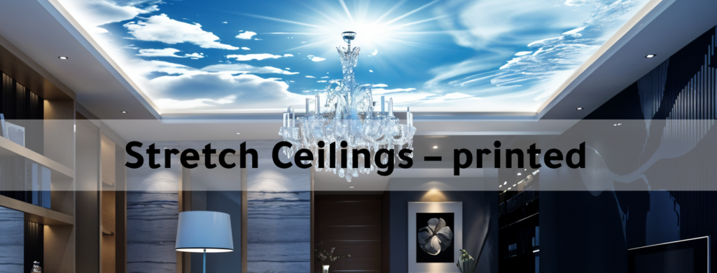 Printed stretch ceilings with custom designs – modern ceiling visuals for elegant interiors